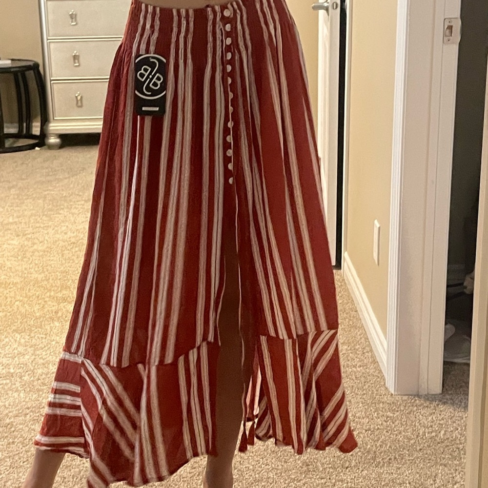 Stripped Long Flowly Skirt